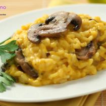 risotto alla zucca con funghi e taleggio