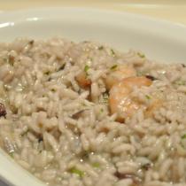 Risotto con radicchio e gamberi